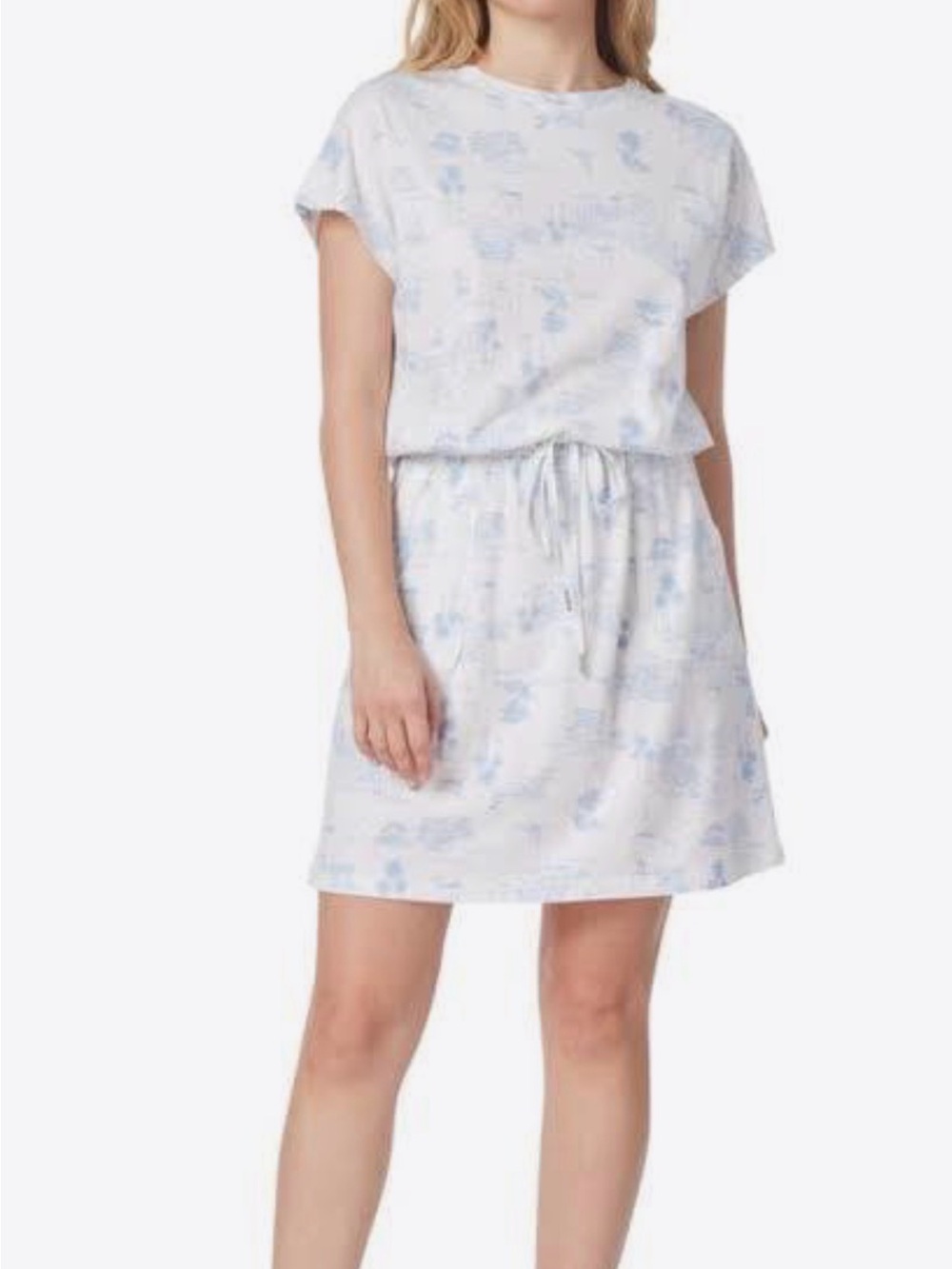 C&C California White Tee with Light Blue Nautical Sketches